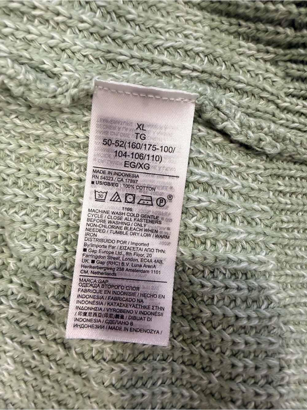 GAP Light Sage Button-Up Knit Cardigan - Picture 5 of 8